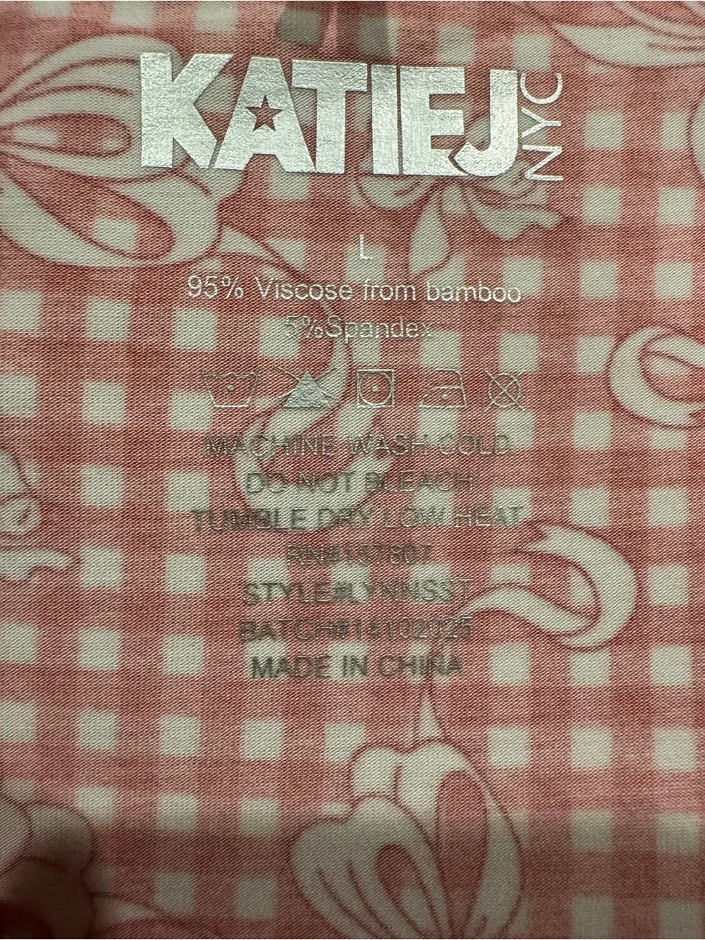 Kids KatieJ Red Gingham Bow Print Pajama Set